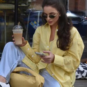 Chemise jaune pour femme