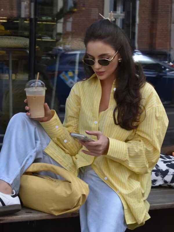 Chemise jaune pour femme